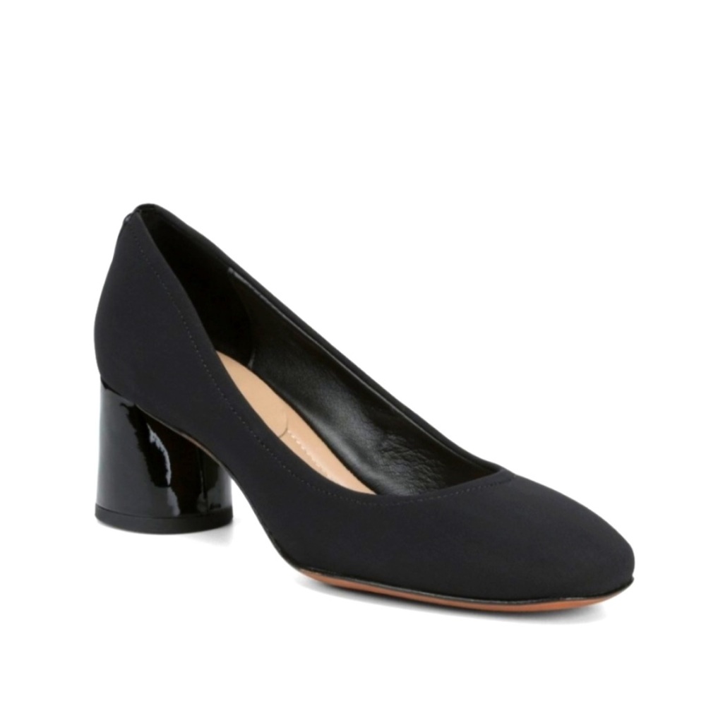 Donald J. Pliner Black Round-Toe Block Heel Pumps